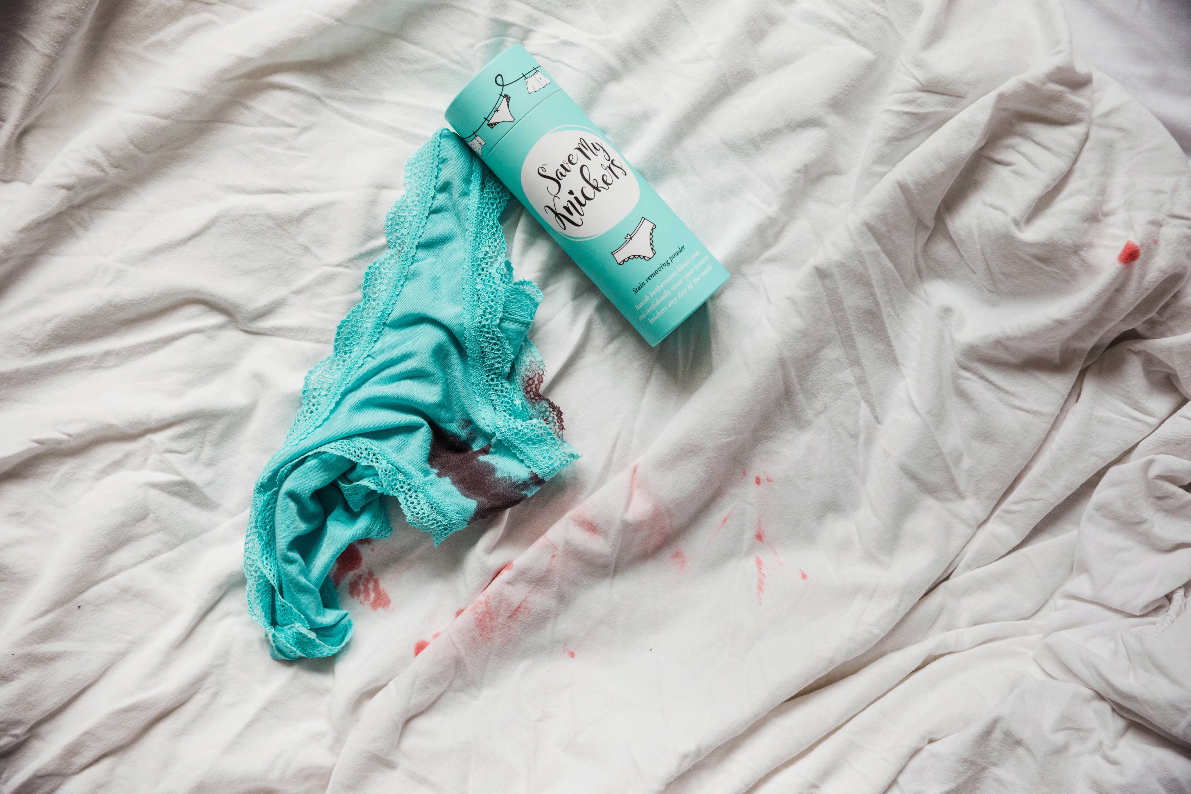 The award winning Save My Knickers, the first blood stain remover.